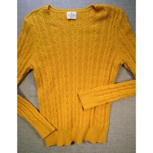 St. Johns Bay Sweater Womens 17" x 25 Golden Yellow Knit Longsleeve